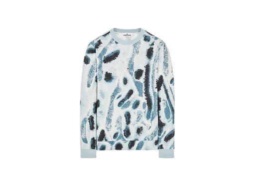 Stone Island Cotton Fleece 'Reef Camo' Print - Si Marina Aqua (SS22)