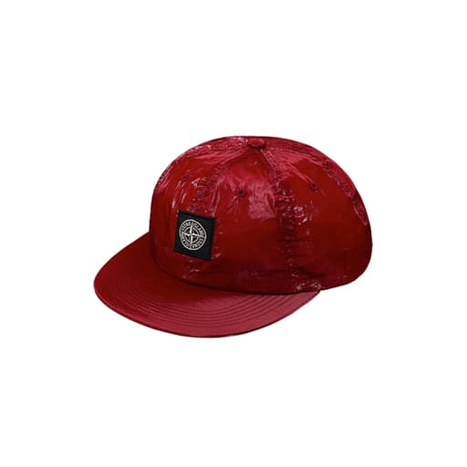Supreme x Stone Island New Silk Light 6-Panel Cap Red (SS19)