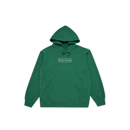 Supreme x KAWS Chalk Logo Hooded Sweatshirt Light Pine Green (SS21)