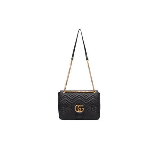 Luxury Gucci GG Marmont Matelassé Large Bag Black