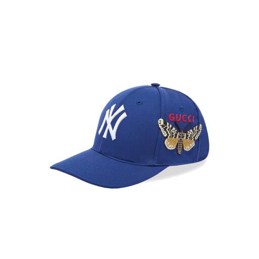 Luxury Gucci New York Yankees Butterfly Cap Blue