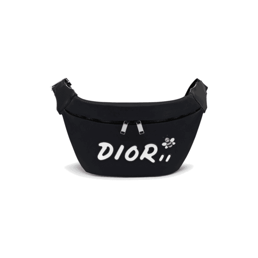 Luxury x Kaws Belt Bag White Logo Nylon Black (SS19)