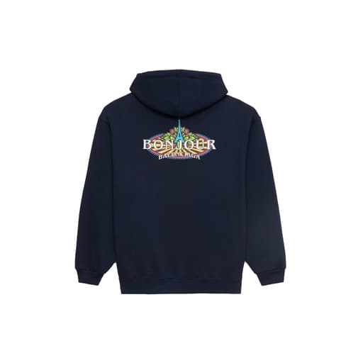Balenciaga Bonjour Hoodie Sweatshirt Navy (2020)