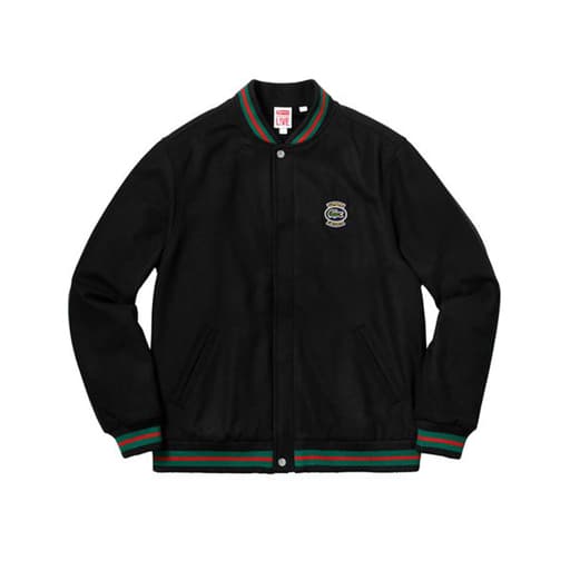 Supreme x Lacoste Wool Varsity Jacket Black (SS18)