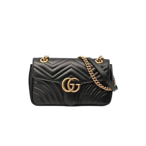 Luxury Gucci GG Marmont Matelassé Small Bag Black