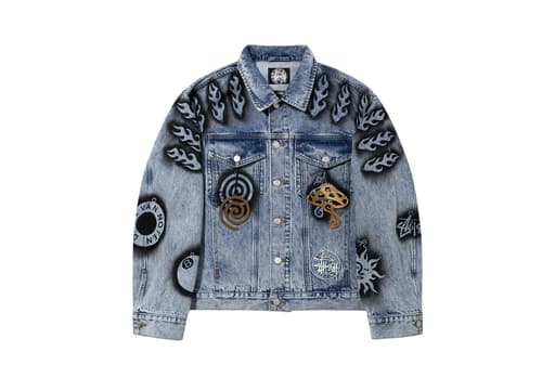 Stussy x Dries Van Noten Hand-Stencilled Denim Jacket Washed Denim (FW22)