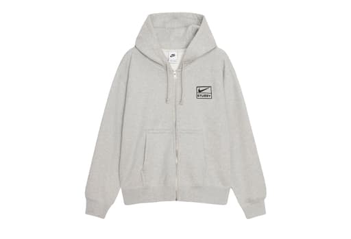 Nike x Stüssy Fleece Zip Hoodie 'Grey Heather' (FW25)