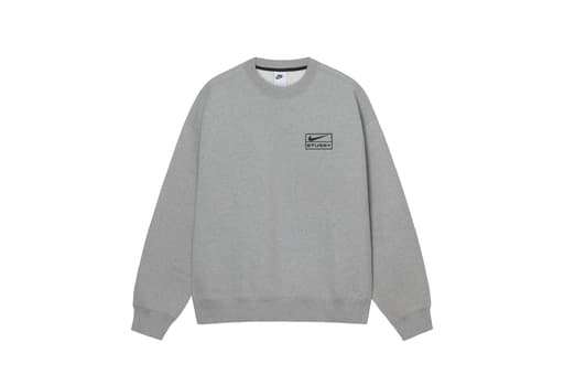 Stussy x Nike Acid Wash Fleece Crew Dark Heather Grey (SS23)