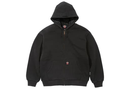 Supreme x Dickies Quilted Lined Zip Up Hooded Sweatshirt 'Black' (FW25)