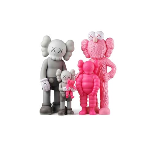 Kaws Family Vinyl Figures Grey Pink