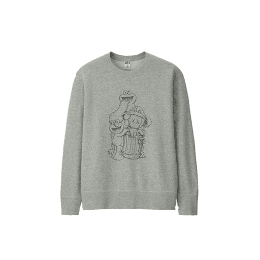 Brands Other x Uniqlo x Sesame Street Companion Trash Can Outline Sweatshirt (Japanese Sizing) Gray (FW18)
