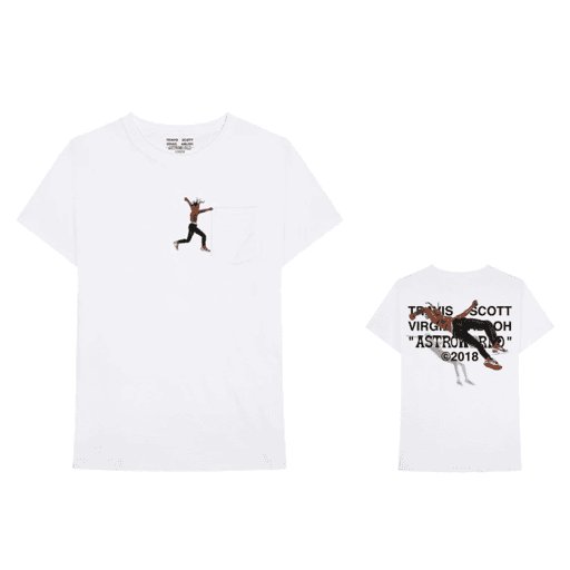 Travis Scott x Virgil Abloh By A Thread (Off-White AJ1 Version) Tee White (SS18)