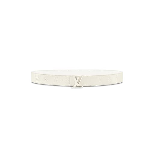 Luxury x Virgil Abloh Powder White LV Initiales Monogram 40MM Belt (2019)