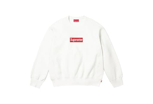 Supreme Washed Box Logo Crewneck 'White' (SS25)