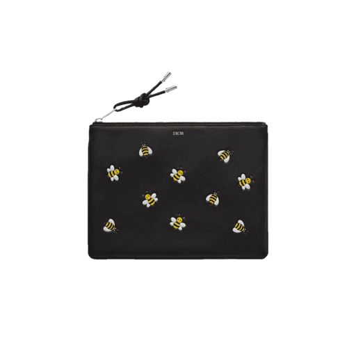 Luxury Dior x Kaws Pouch Yellow Bees Black (SS19)