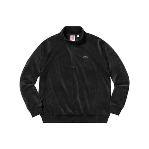Supreme x Lacoste Velour Half Zip Track Top Black (SS18)