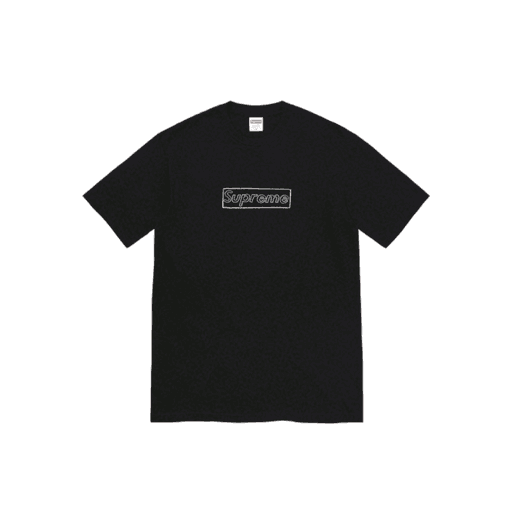 Supreme x KAWS Chalk Box Logo Tee Black (SS21)