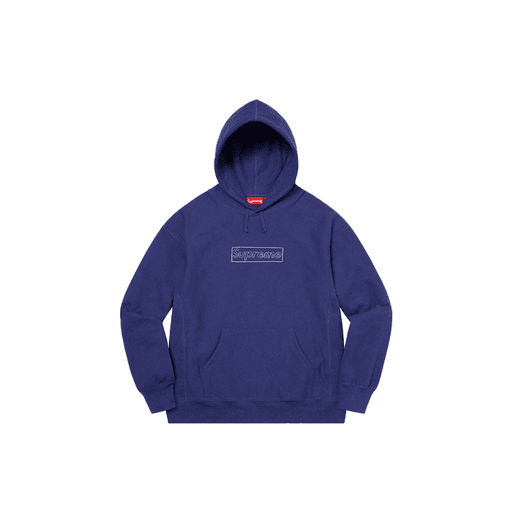 Supreme x KAWS Chalk Logo Hooded Sweatshirt Washed Navy (SS21)
