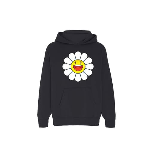 Takashi Murakami x J Balvin Large Blanco Flower Hoodie Black