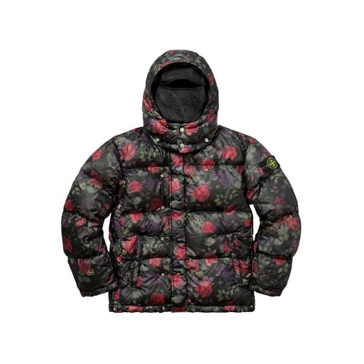 Supreme x Stone Island Lamy Cover Stampato Puffy Jacket Floral Black (FW17)