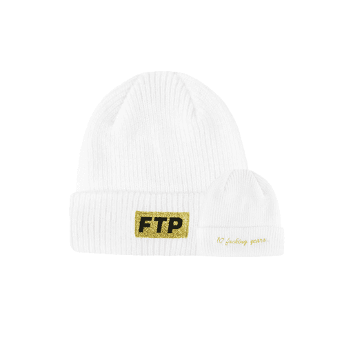 Fuck The Population 10 Year Logo Beanie White (SS20)