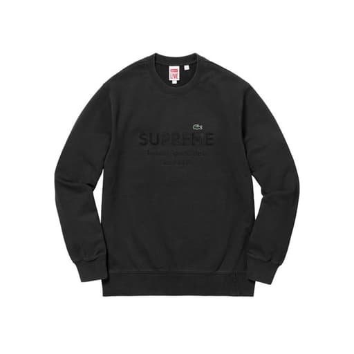 Supreme x Lacoste Crewneck Sweatshirt Black (SS18)