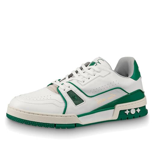 Luxury Louis Vuitton LV Trainer Sneaker Low White Green (2019)