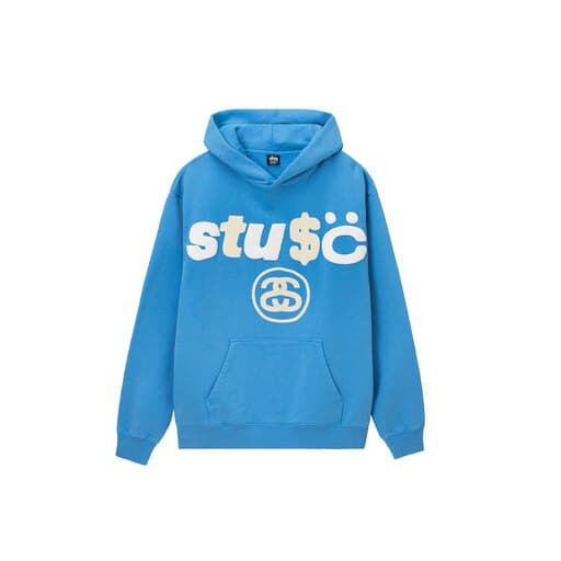 Stussy x Cactus Plant Flea Market 8 Ball Pigment Dyed Hoodie Blue (2022)