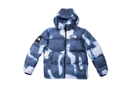 Supreme x The North Face® Bleached Denim Print Nuptse Jacket Indigo (FW21)