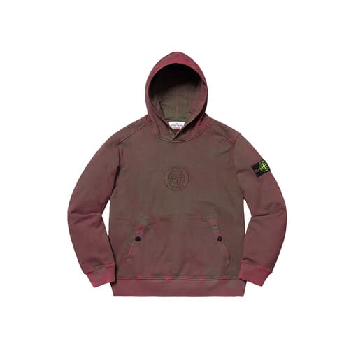 Supreme x Stone Island Hooded Sweatshirt Red (SS19)