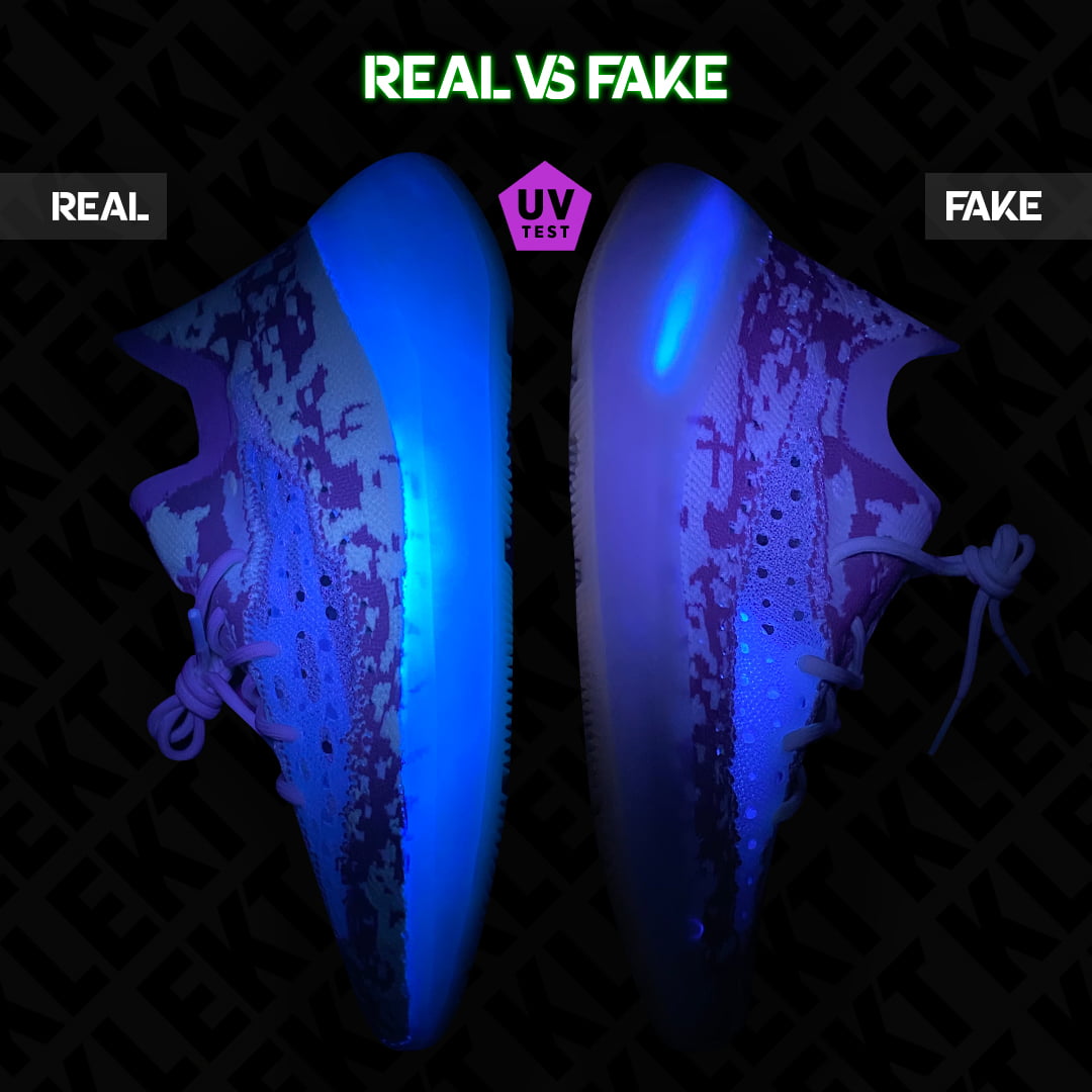 adidas Yeezy Boost 380 Alien Real vs Comparación de suela falsa