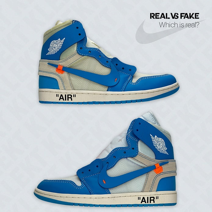 KLEKT Real vs Fake Off White x Air Jordan 1 UNC Which is Real