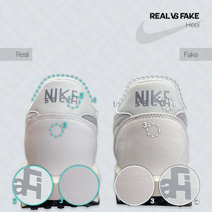 KLEKT Real vs Fake Sacai x Nike LDWaffle Heel