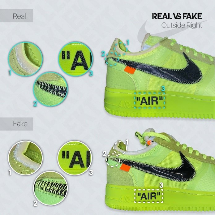 vegetarisk modbydeligt Høflig How to Spot a Fake Off-White™ x Nike Air Force 1 "Volt" - KLEKT Blog