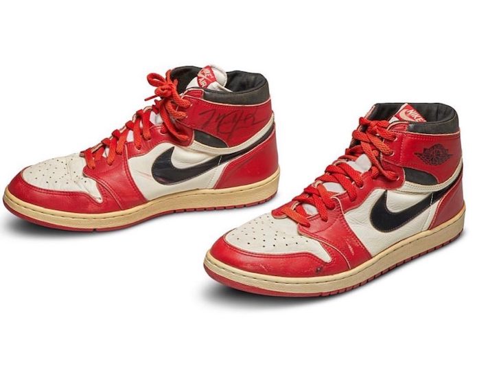 Air Jordan 1 Chicago Game Worn Autographed by Michael Jordan Sold for 560000 1