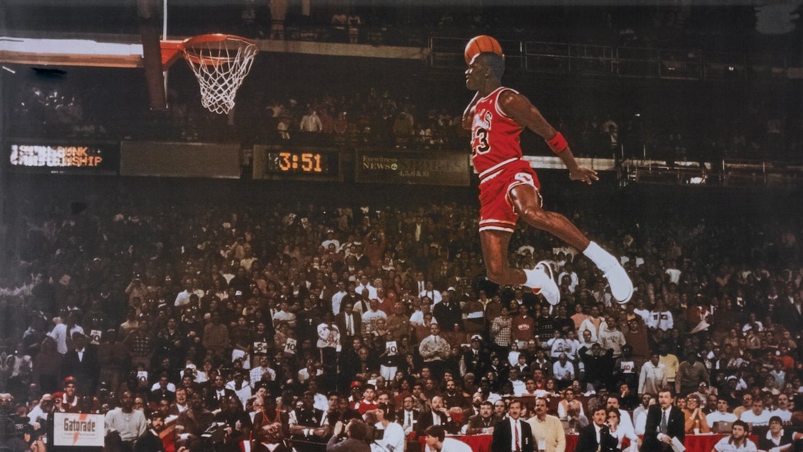 Michael Jordan Wearing the Air Jordan 3 1988 NBA All-Star Weekend Dunk