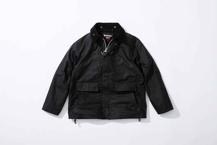 Supreme x Barbour ligera cera algodón campo chaqueta negro
