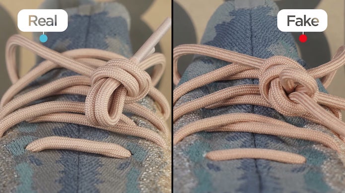 KLEKT Real vs Fake adidas Yeezy Boost 380 Mist Laces