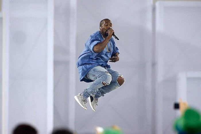 Kanye West Wearing the adidas Yeezy Boost 350 Turtle Dove