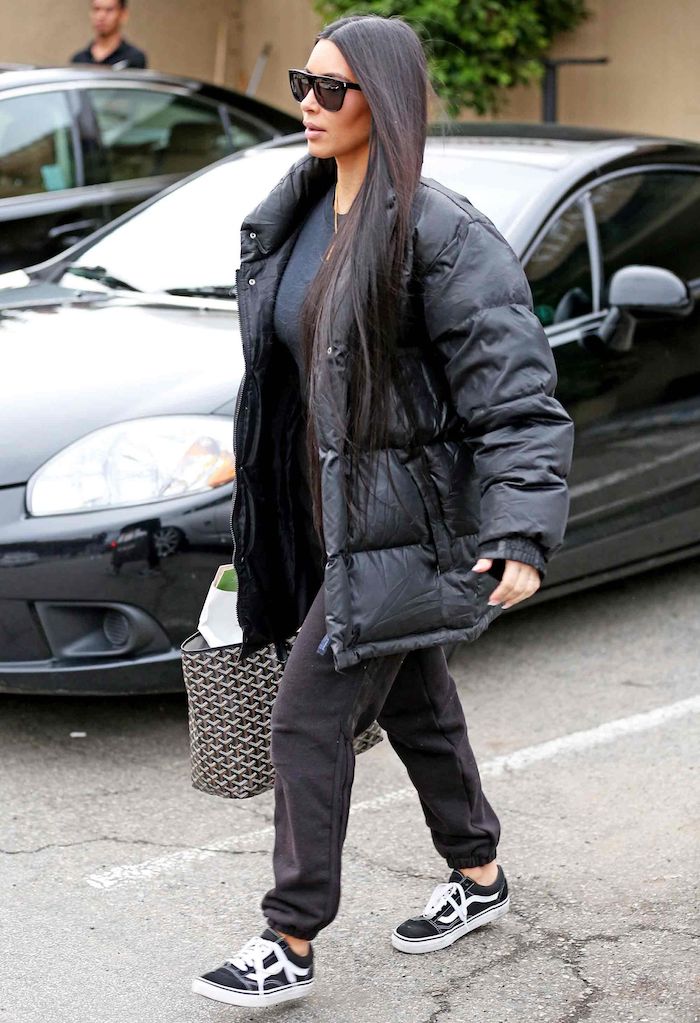 Kim Kardashian Wearing Vans Old Skool