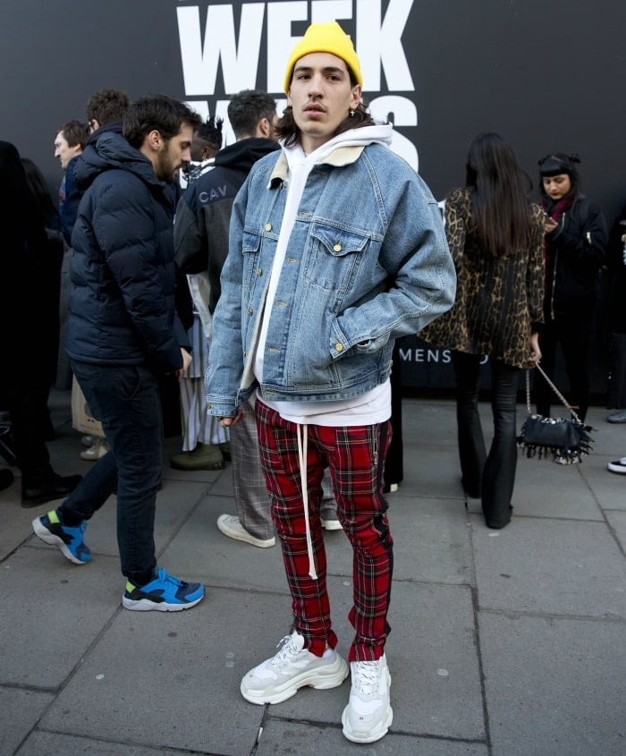 Hector Bellerin attends the RAEBURN show during London Fashion