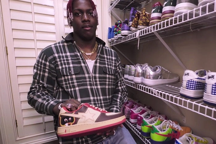 Lil Yachty with the Kanye West x A BATHING APE BAPESTA-min