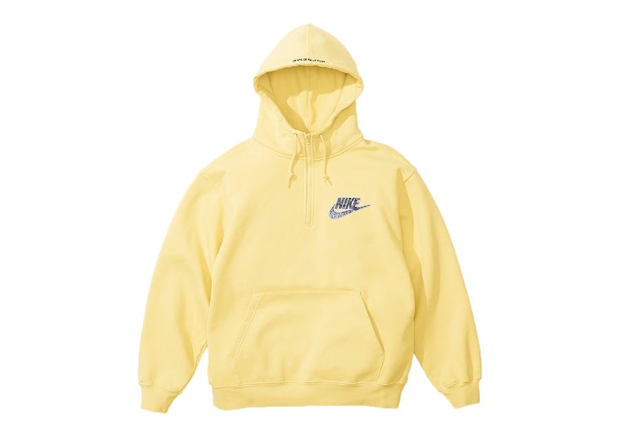 Sudadera con capucha con capucha Supreme x Nike semicapa de color amarillo pálido (SS21)