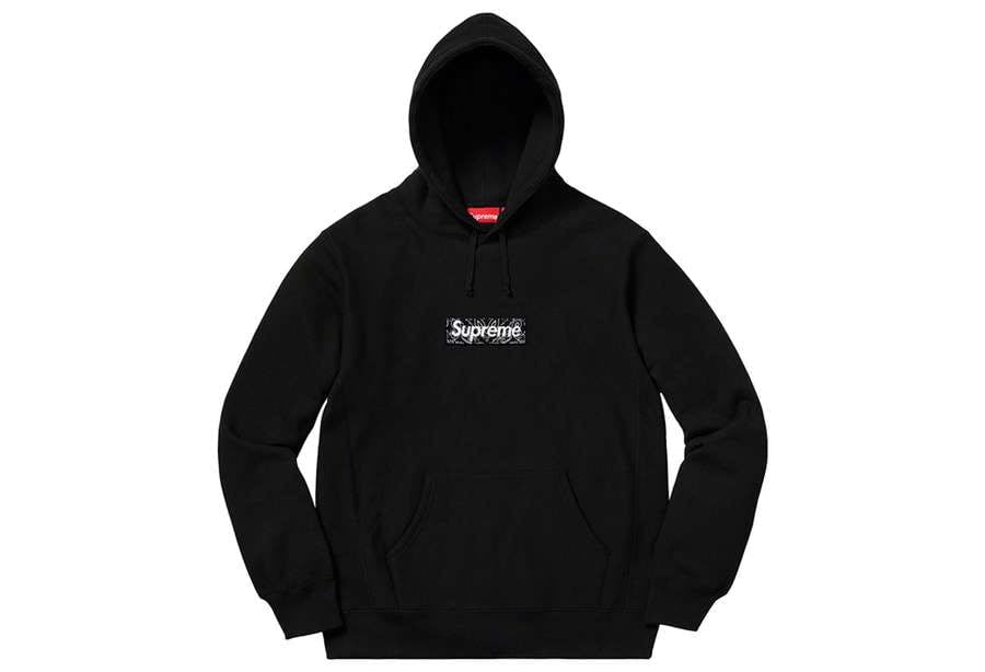Supreme Bandana Box Logo Hooded Sweatshirt Black (FW19)